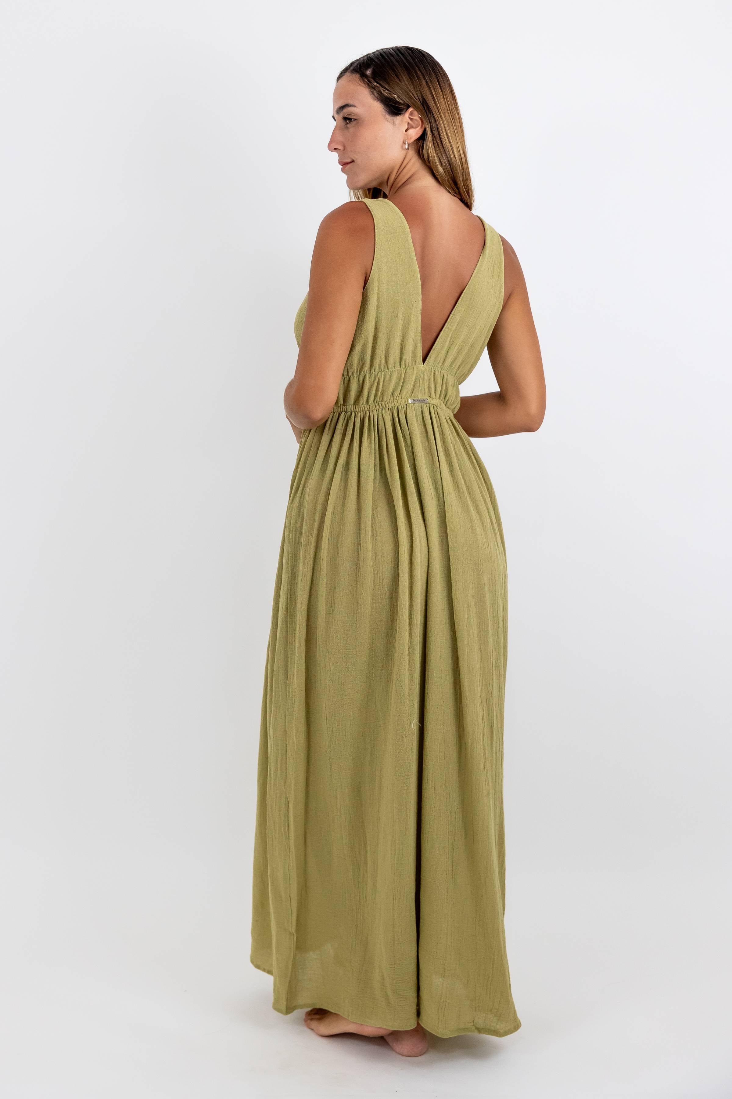 Estela Long Sleeveless Chiffon Dress