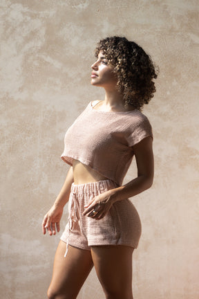 Siena Fishnet Shorts with Adjustable Straps